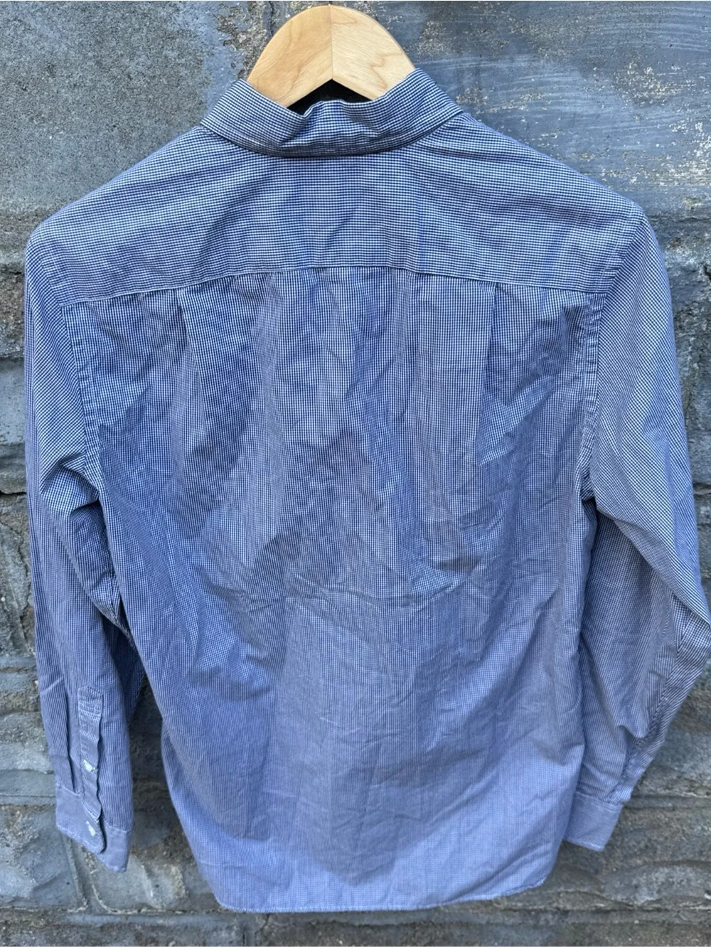 NWT J. Crew Men's Size XS Short Blue Gingham Long Sleeve Slim Untucked Shirt